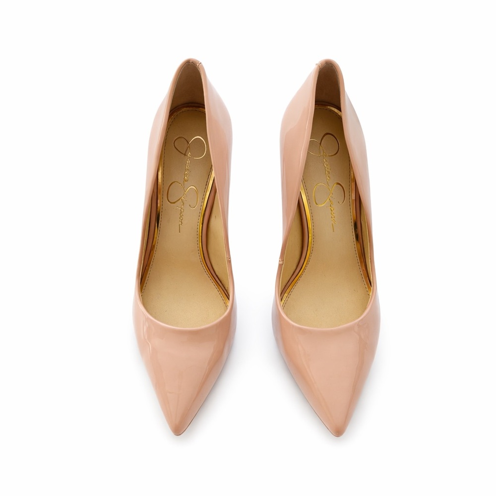 Jessica Simpson Blush Pink Patent Leather Pointed Toe Pumps Size 8M